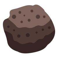 Big asteroid floating in space on white background vector