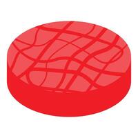 Fresh red meat patty being prepared for hamburger vector