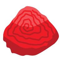 Red beetroot slice showing concentric circles inside vector
