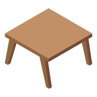 This square wooden table is standing on four legs vector
