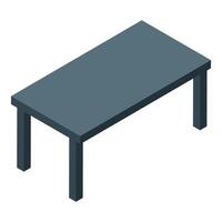 Simple grey isometric desk standing on four legs vector