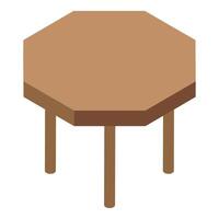 Octagonal wooden table standing on four legs vector