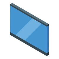 Modern smart tv showing blue screen isometric view vector