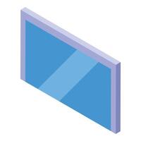 Isometric modern window reflecting the blue sky vector