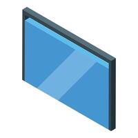 Smart interactive board showing empty blue screen for presentation vector