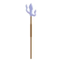Poseidon trident standing up isolated on white background vector