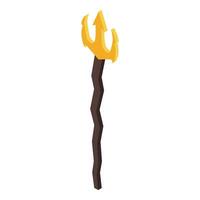 Golden trident standing on white background vector