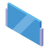Modern glass panel creating partition wall isometric icon vector