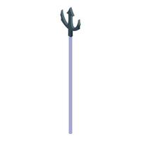 Black trident with three sharp points standing upright on white background vector
