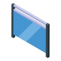 Glass panel partitioning office space isometric view vector