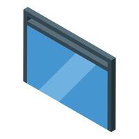 Single window frame allowing natural light into the room vector