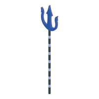 Blue trident devil pitchfork standing up isolated on white background vector