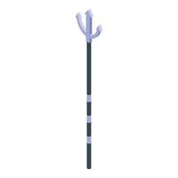 Black trident with silver tips standing up isometric view vector