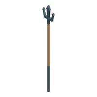 Isometric black trident with wooden handle vector