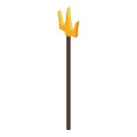 Golden trident standing on white background isometric view vector