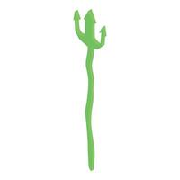 Green trident devil pitchfork standing up isolated vector