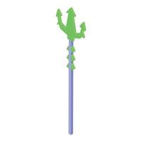 Green trident with spikes standing up on white background vector