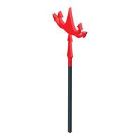 Red trident devil pitchfork standing on white background vector