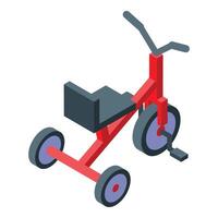 Red tricycle standing out from the rest on white background vector