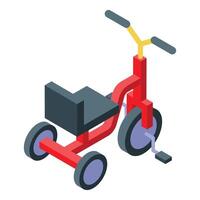 Red tricycle standing out from white background vector