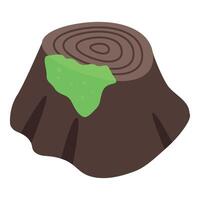 Green slime dripping down old tree stump vector