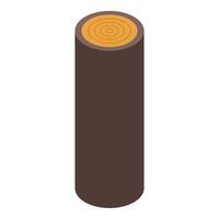 Short tree trunk standing with growth rings showing vector
