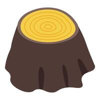Tree stump showing growth rings isometric view vector