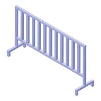 Metal fence barrier limiting access to restricted area vector