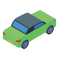 Green car parked showing back view vector