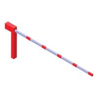 Red and white automatic barrier limiting access vector