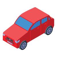 Red car isometric view representing modern transportation vector