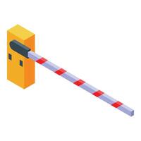 Automatic car parking barrier closing system gate icon vector