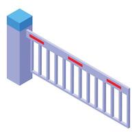 Automatic barrier gate controlling access to parking lot vector
