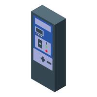 Parking meter accepting payment with credit card displaying time remaining vector