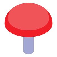 Red mushroom growing with isometric style vector