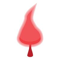 Red blood drop forming a flame shape representing burning pain vector