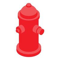 Red fire hydrant standing guard in isometric view vector