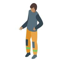Fireman wearing protective uniform is standing vector
