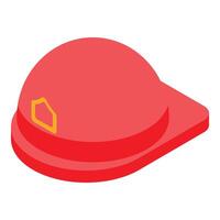 Fireman helmet protecting from fire isometric view vector