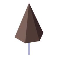 Chocolate candy holding on stick with triangular shape vector