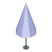 Big beach umbrella standing in isometric view vector
