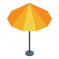 Yellow beach umbrella providing shade on sunny day vector