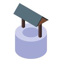 Water well isometric showing drinking water source vector