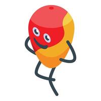 Funny red and yellow cartoon character is standing and posing vector
