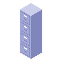 Modern filing cabinet standing in isometric view vector