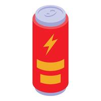 Red aluminum can with yellow label is standing on white background vector