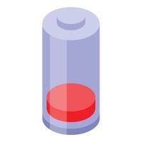 Low battery showing red indicator isometric view vector