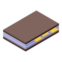 Semiconductor chip structure showing component layers isometric view vector