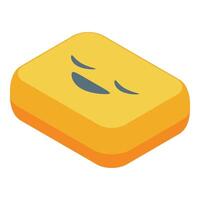 Yellow emoji square showing a smiling face with closed eyes vector