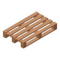 Empty wooden pallet for storage in isometric view vector